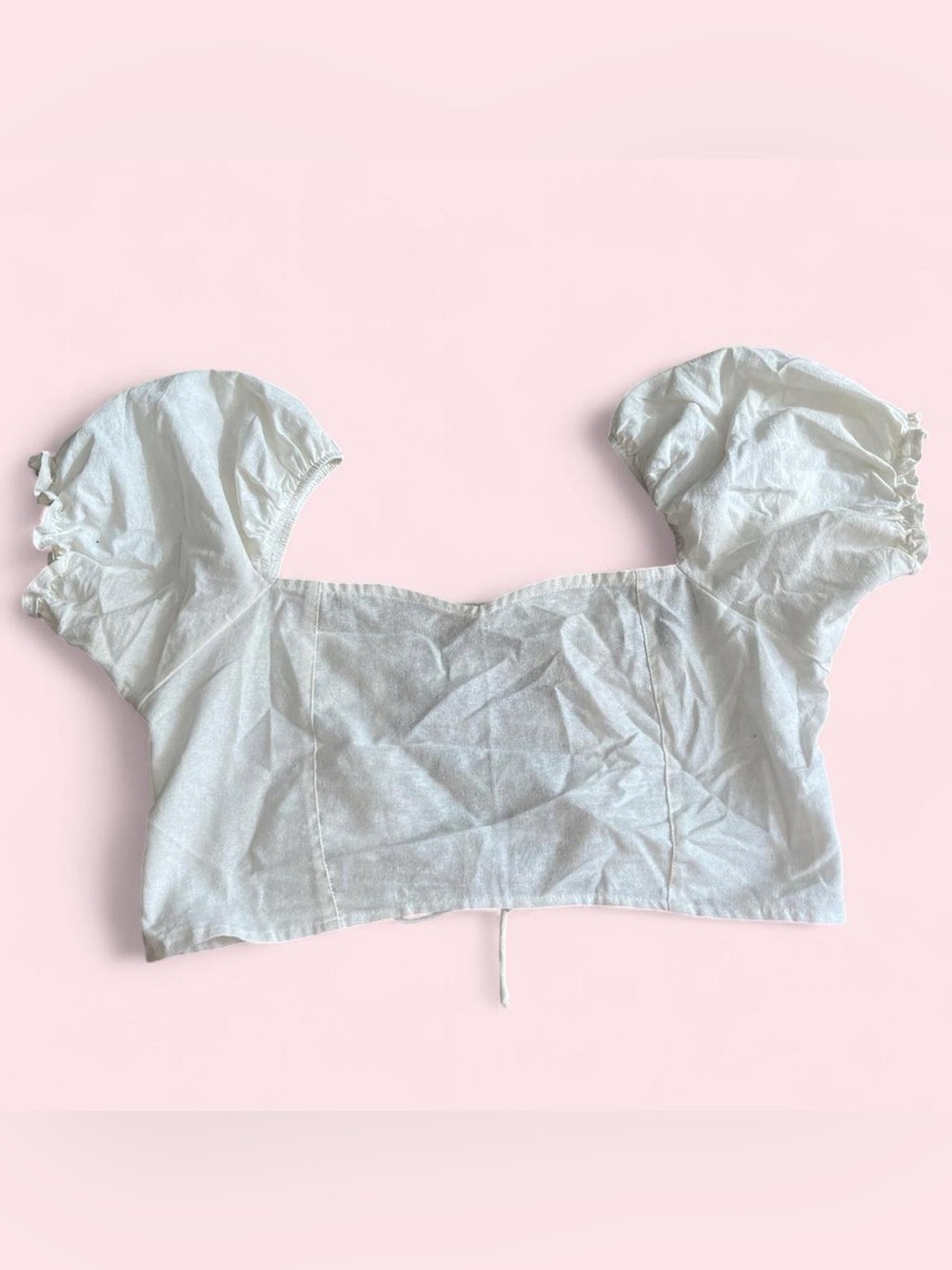 Women's White Puff Sleeve Crop Top